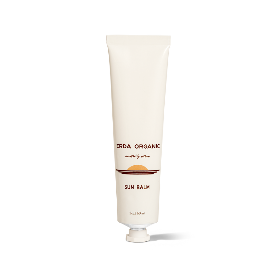 Erda Organic Sun Balm 2oz tube front - natural tallow-based sunscreen without chemicals